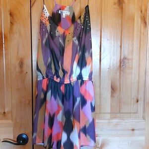 Multicolor romper with rhinestones